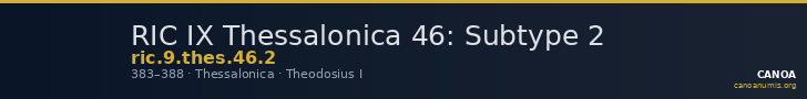 RIC IX Thessalonica 46: Subtype 2 — CANOA