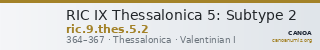 RIC IX Thessalonica 5: Subtype 2 — CANOA