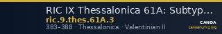 RIC IX Thessalonica 61A: Subtype 3 — CANOA