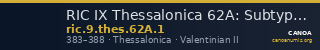 RIC IX Thessalonica 62A: Subtype 1 — CANOA