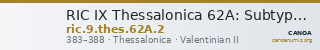 RIC IX Thessalonica 62A: Subtype 2 — CANOA