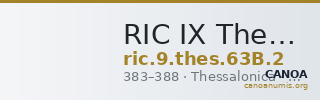 RIC IX Thessalonica 63B: Subtype 2 — CANOA