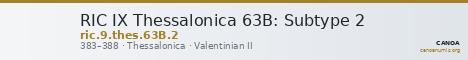 RIC IX Thessalonica 63B: Subtype 2 — CANOA