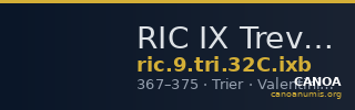 RIC IX Treveri 32C: Subtype ixb — CANOA