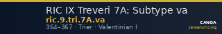 RIC IX Treveri 7A: Subtype va — CANOA