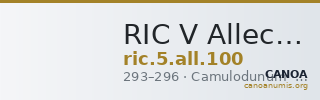 RIC V Allectus 100 — CANOA