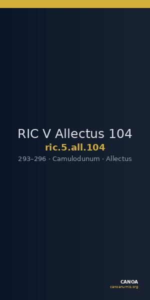 RIC V Allectus 104 — CANOA