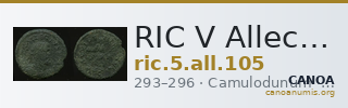 RIC V Allectus 105 — CANOA