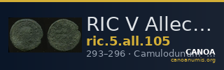 RIC V Allectus 105 — CANOA