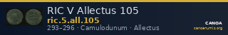RIC V Allectus 105 — CANOA