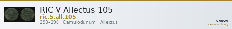 RIC V Allectus 105 — CANOA