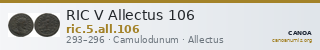 RIC V Allectus 106 — CANOA