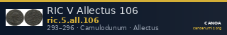 RIC V Allectus 106 — CANOA