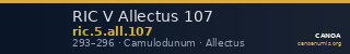 RIC V Allectus 107 — CANOA
