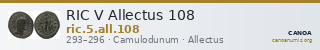 RIC V Allectus 108 — CANOA
