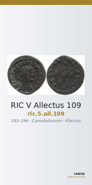 RIC V Allectus 109 — CANOA