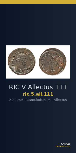 RIC V Allectus 111 — CANOA