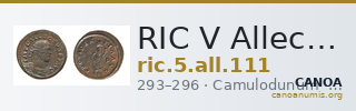 RIC V Allectus 111 — CANOA