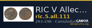 RIC V Allectus 111 — CANOA
