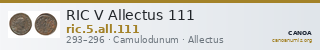 RIC V Allectus 111 — CANOA