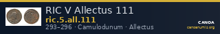 RIC V Allectus 111 — CANOA