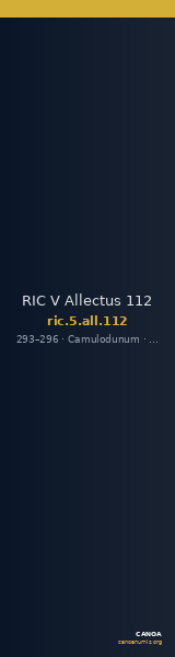 RIC V Allectus 112 — CANOA