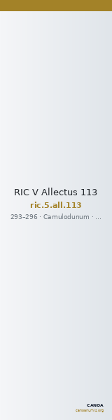 RIC V Allectus 113 — CANOA