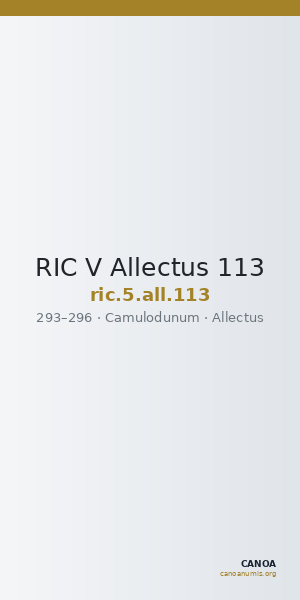 RIC V Allectus 113 — CANOA