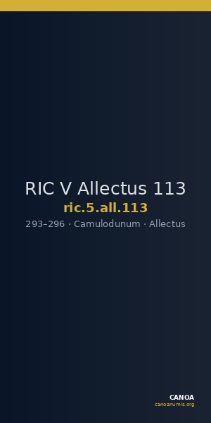 RIC V Allectus 113 — CANOA