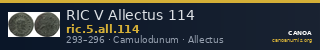 RIC V Allectus 114 — CANOA
