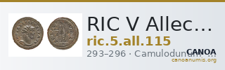 RIC V Allectus 115 — CANOA