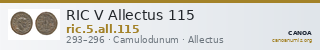 RIC V Allectus 115 — CANOA