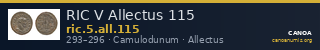 RIC V Allectus 115 — CANOA