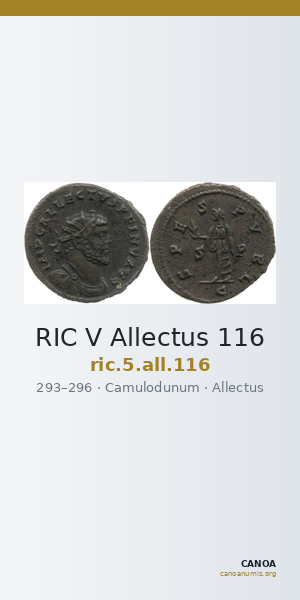 RIC V Allectus 116 — CANOA