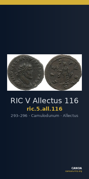 RIC V Allectus 116 — CANOA