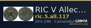 RIC V Allectus 117 — CANOA