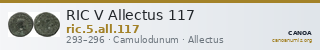 RIC V Allectus 117 — CANOA