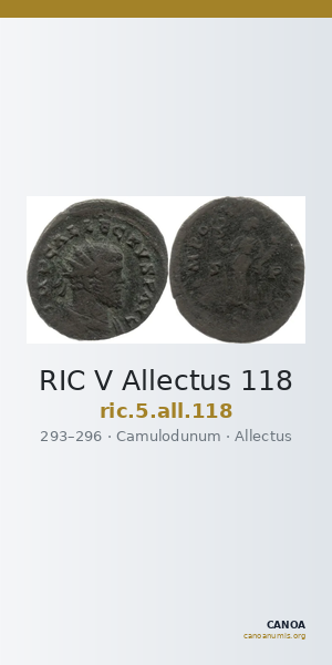 RIC V Allectus 118 — CANOA