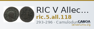 RIC V Allectus 118 — CANOA