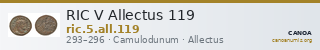 RIC V Allectus 119 — CANOA