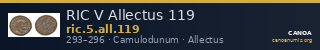 RIC V Allectus 119 — CANOA