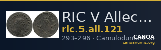 RIC V Allectus 121 — CANOA