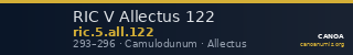 RIC V Allectus 122 — CANOA