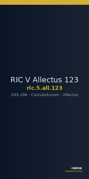 RIC V Allectus 123 — CANOA