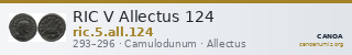 RIC V Allectus 124 — CANOA