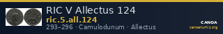 RIC V Allectus 124 — CANOA
