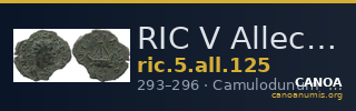 RIC V Allectus 125 — CANOA