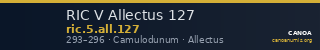 RIC V Allectus 127 — CANOA