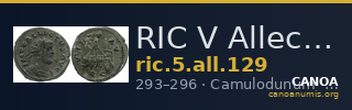 RIC V Allectus 129 — CANOA