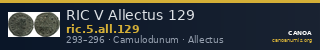 RIC V Allectus 129 — CANOA